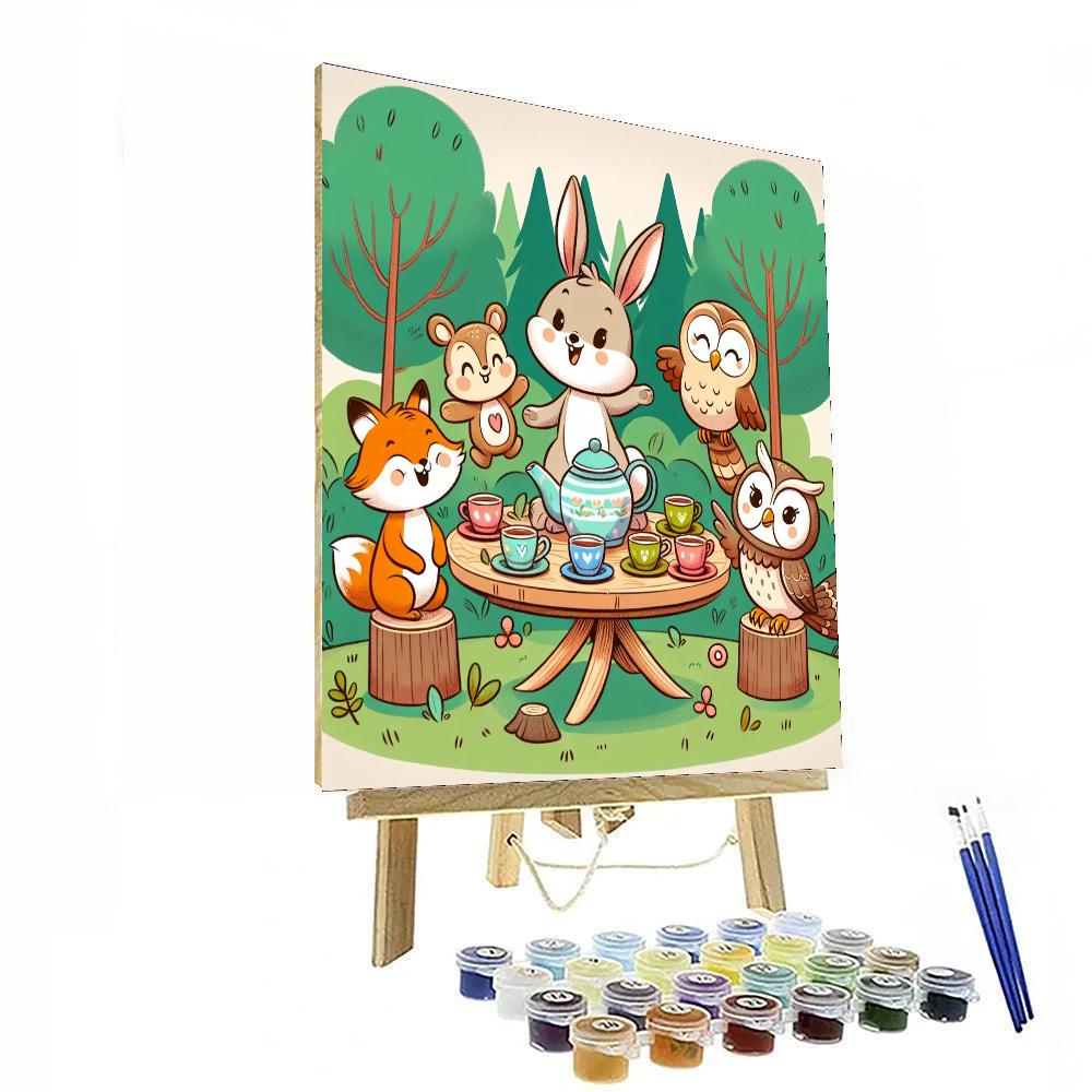 Forest Animal Tea Party DIY Paint By Numbers