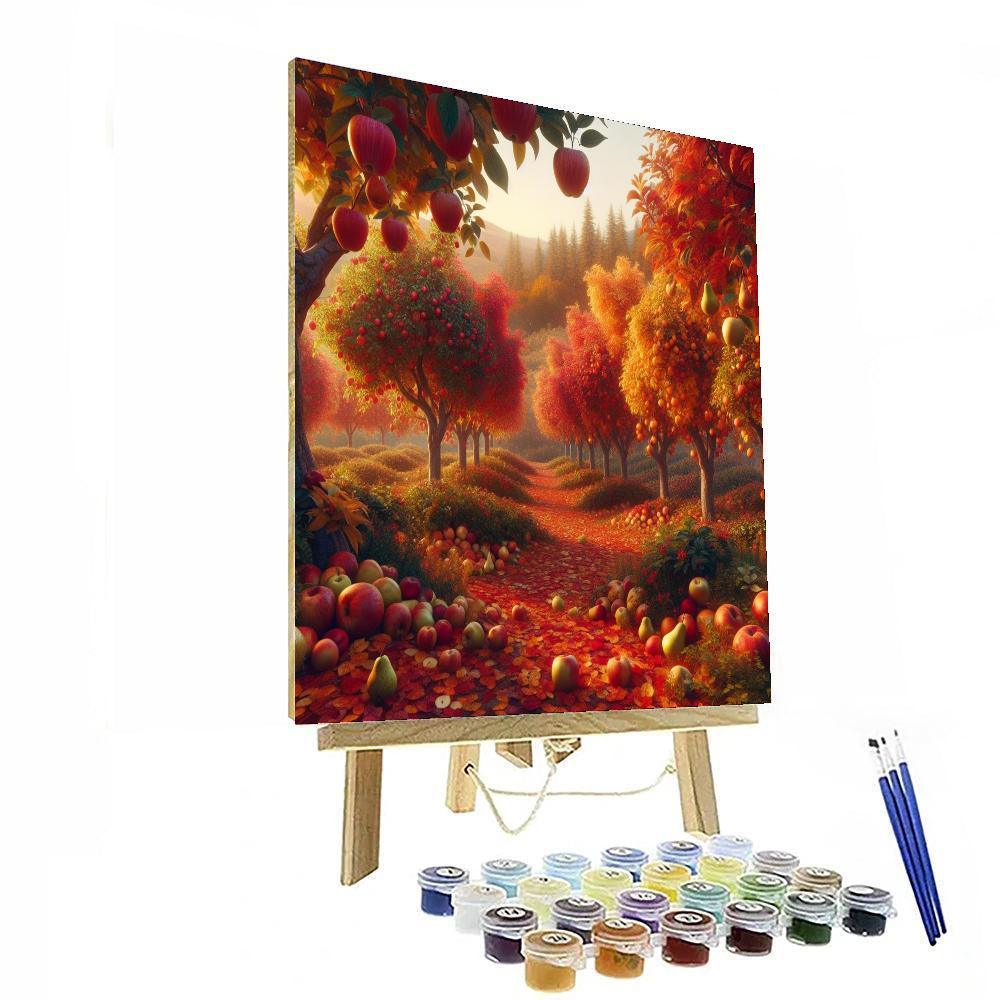 Colorful Autumn Orchard Paint By Numbers Art