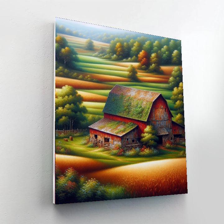 Charming Country Barn Scene Paint By Number