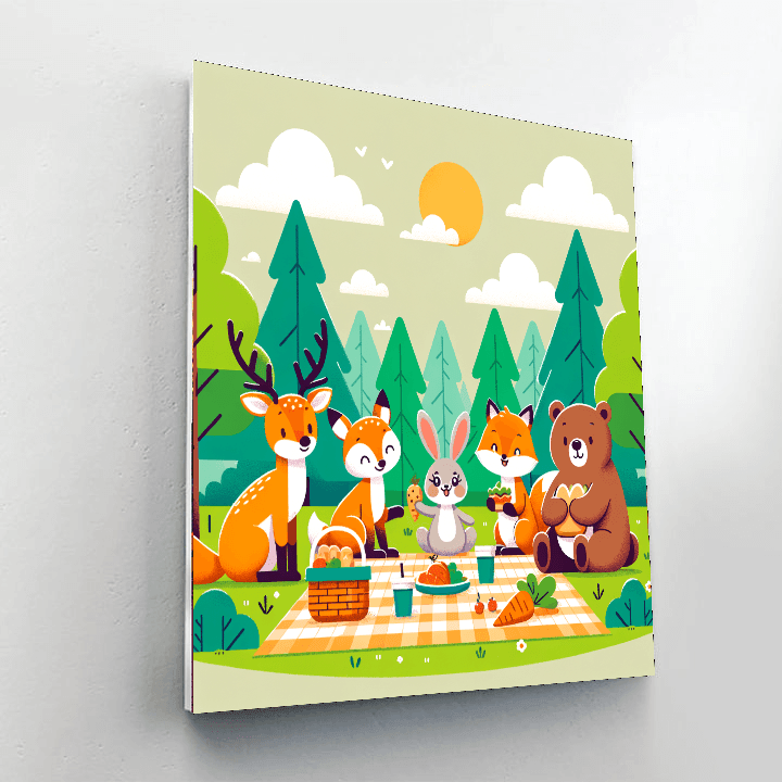 Woodland Critter Picnic Paint By Color