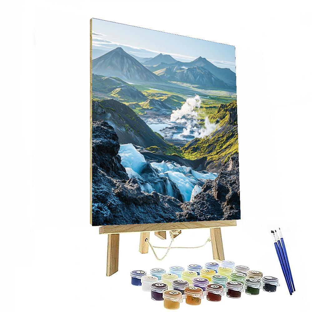 The Land Of Fire And Ice In Iceland Painting Number Kit