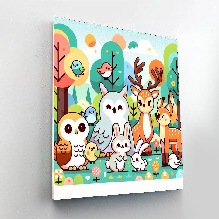 Cozy Forest Friends Paint By Number