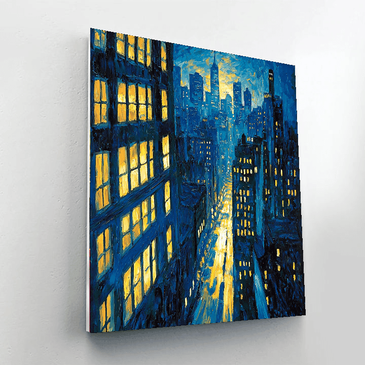 Edward Hopper Inspired Cascading City Lights  Painting By Numbers Kit