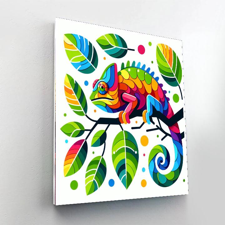 Rainbow Chameleon Discovery Painting Number Kit