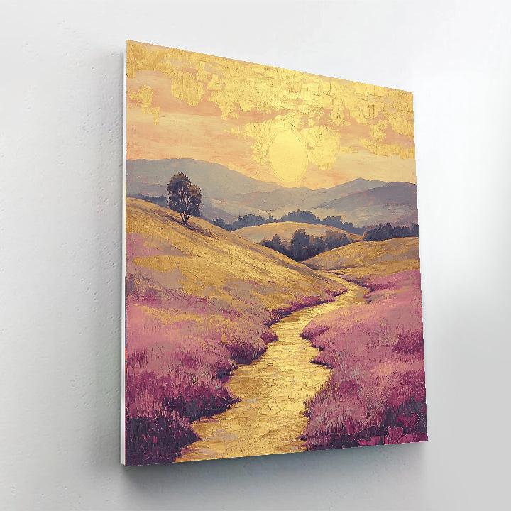 J.M.W. Turner Inspired Golden Hour Over The Valley  Paint By Numbers Kits
