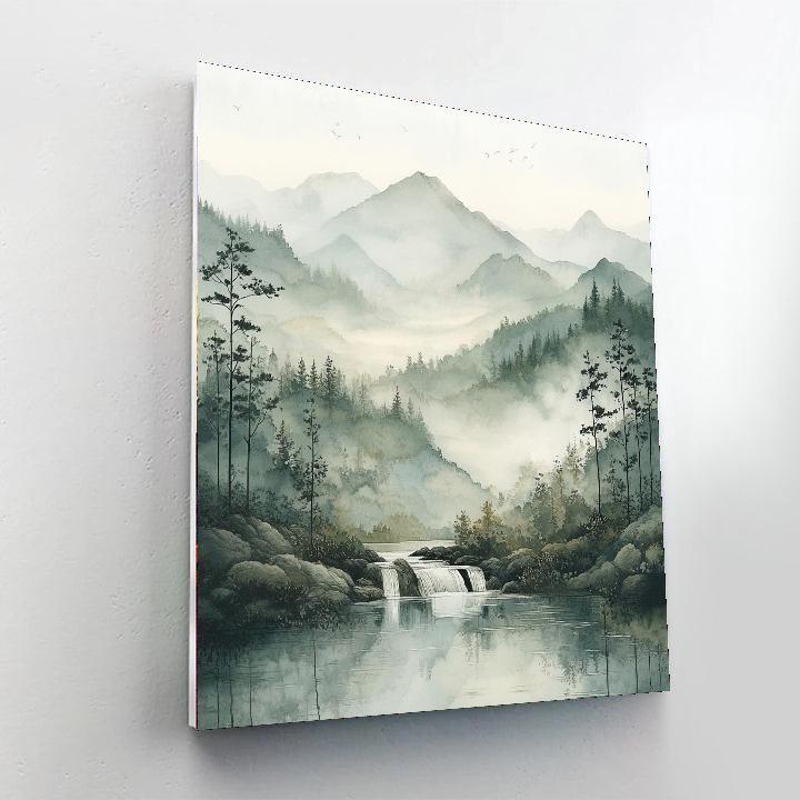 Zhao Mengfu Inspired Whispers Of The Mist  Paint By Color