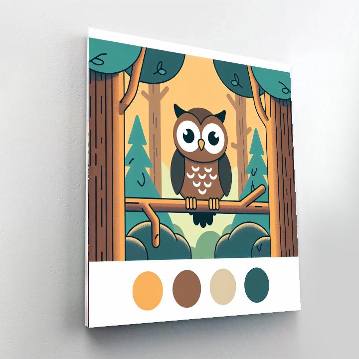 Inquisitive Owl In The Woods Painting By Numbers Kit