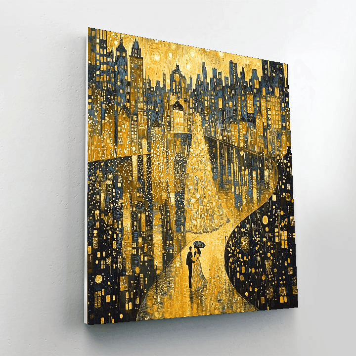 Gustav Klimt Inspired Golden Urban Dreams  Paint By Numbers Art