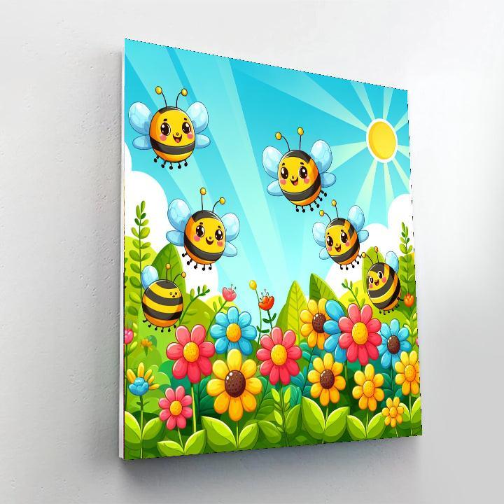 Bouncing Bumblebees Number Painting