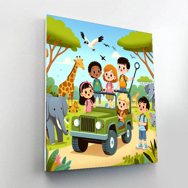 Savanna Wildlife Expedition Number Painting