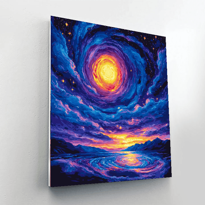 70s Pop Culture Style Inspired Inspired Psychedelic Night Sky  Paint By Number