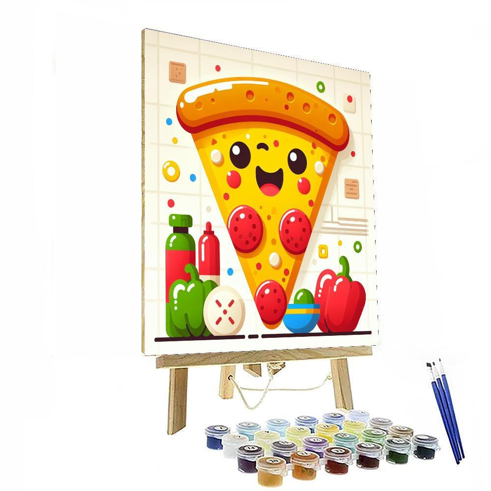 Joyful Pizza Slice DIY Paint By Numbers