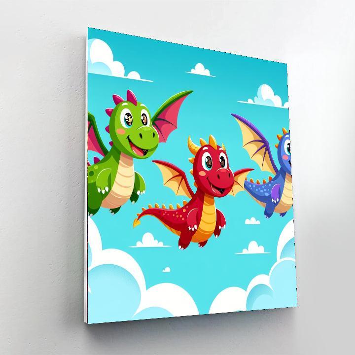 Funky Fantasy Dragons Paint By Numbers