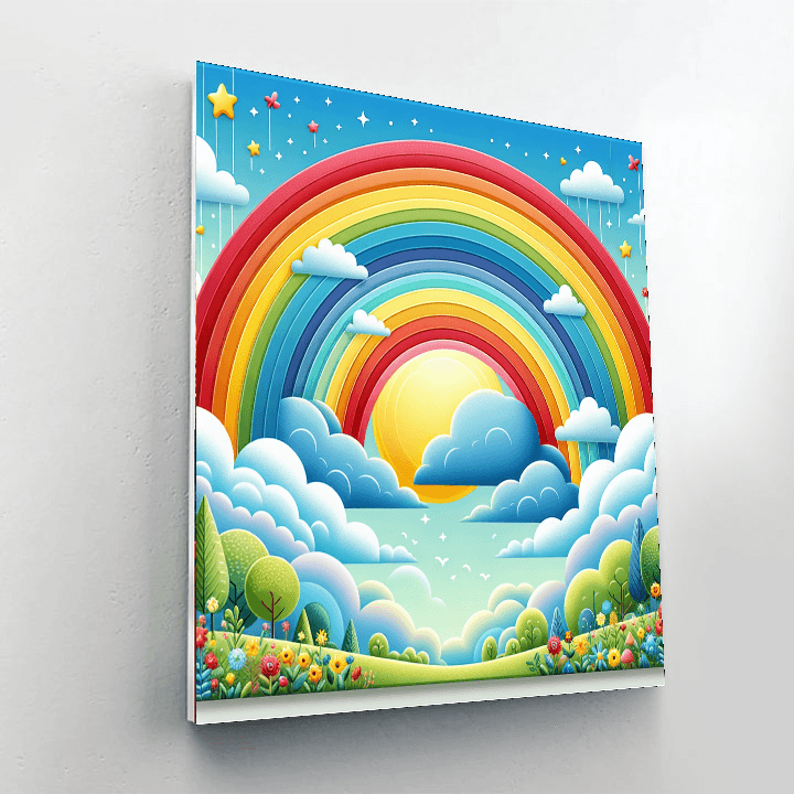Dreamy Rainbow Skies Painting By Numbers Kit