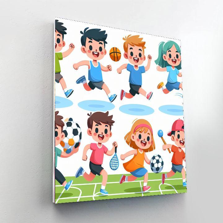 Cheerful Sports Day Paint By Numbers Art