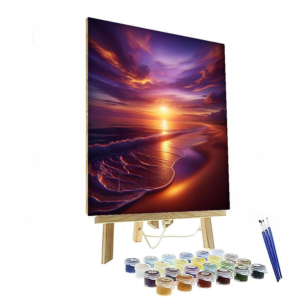 Soothing Beach Sunset Painting Number Kit