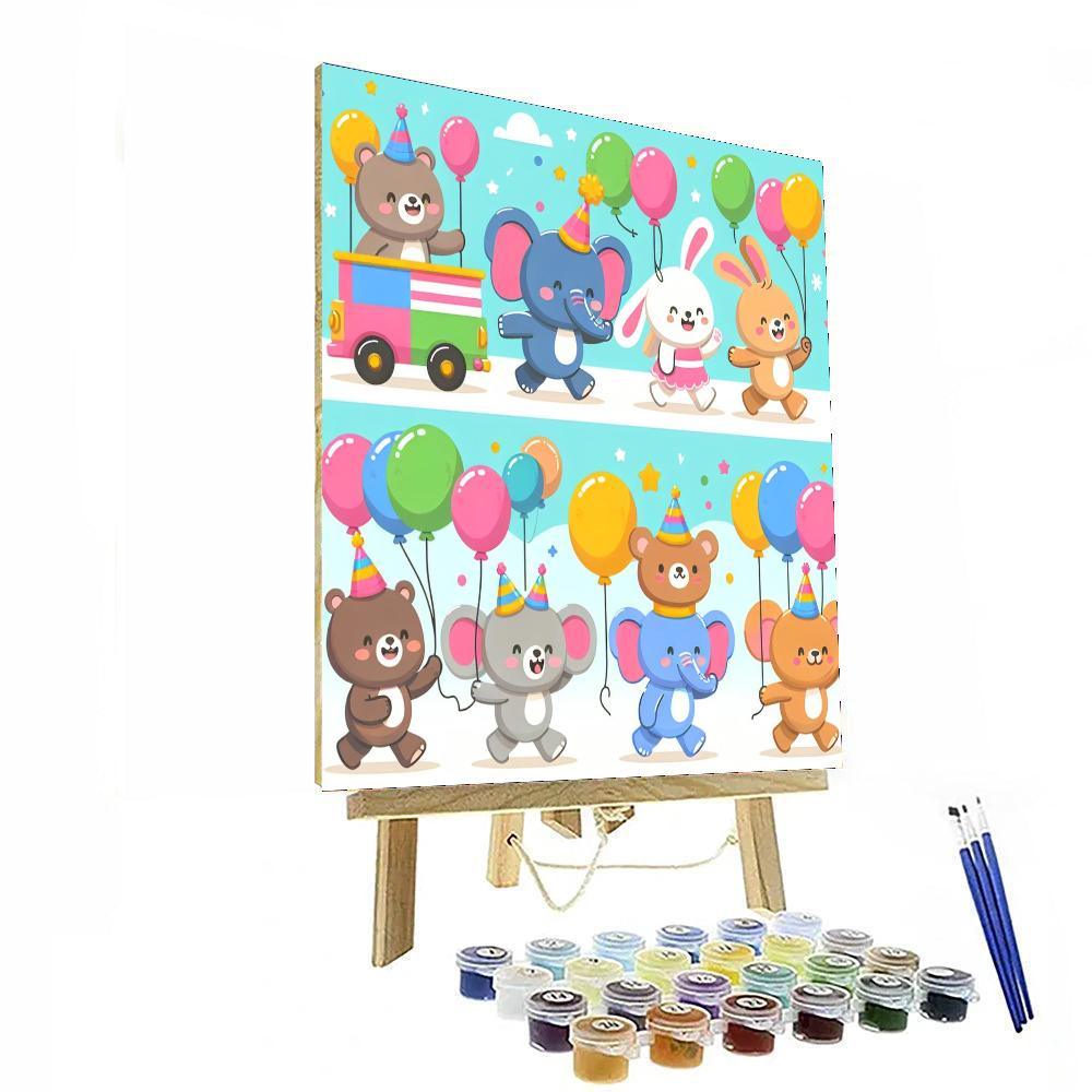 Giggling Animal Parade Numbered Painting Kits
