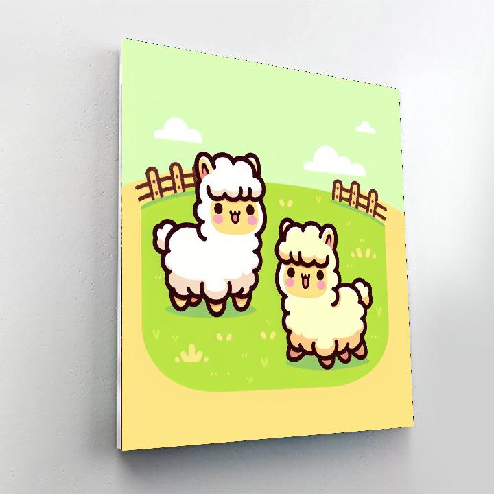 Friendly Alpaca Farm Paint By Numbers Art