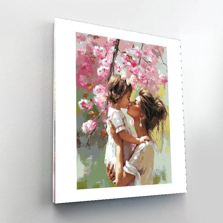 Kiss Under The Cherry Blossoms Paint By Numbers Art