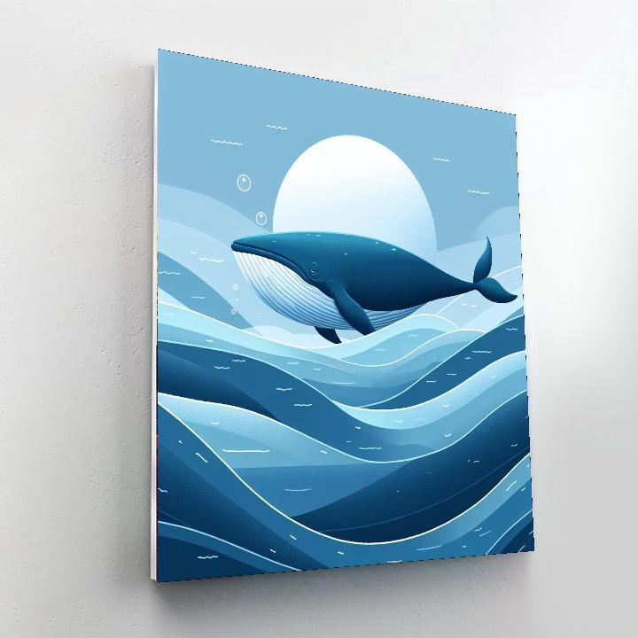 Wondrous Whale Waters Number Painting