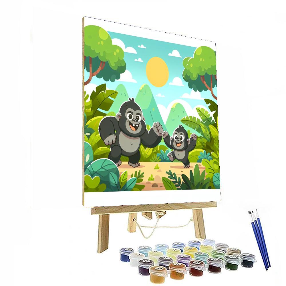 Gregarious Gorillas Numbered Painting Kits