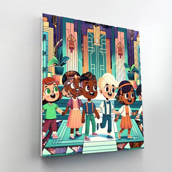 Art Deco Adventure Painting Number Kit