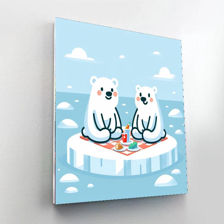 Polar Bear Picnic Paint By Number