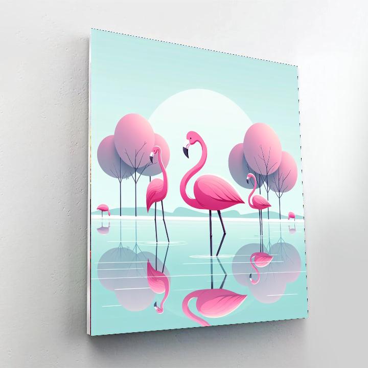 Fancy Flamingo Flock Painting Number Kit