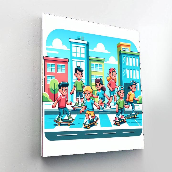 City Skateboard Jam DIY Paint By Numbers