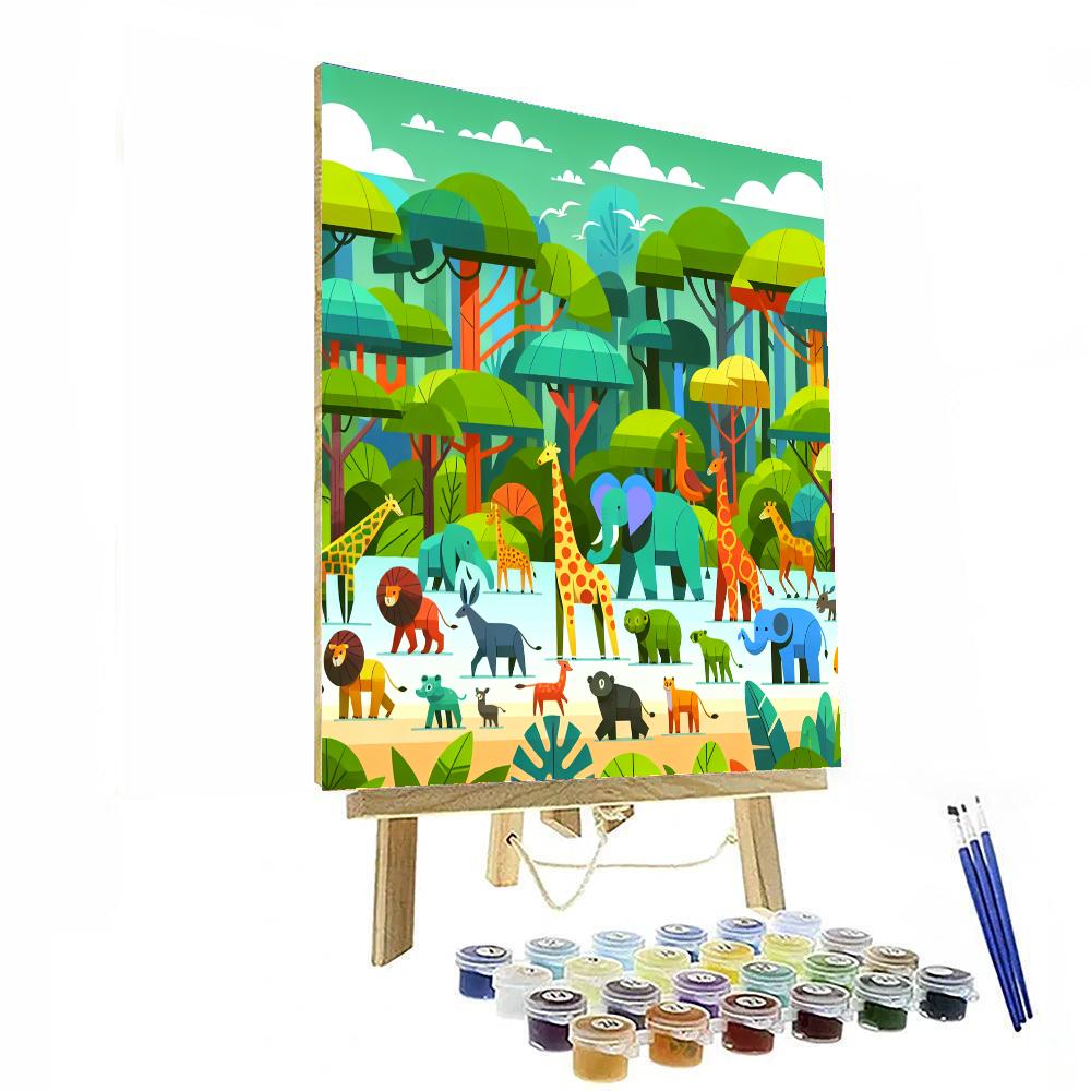 Tribal Jungle Safari Painting Number Kit