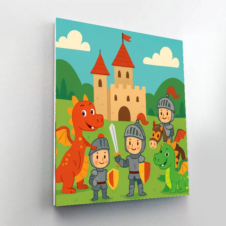 Castle Knights And Dragons Paint By Number