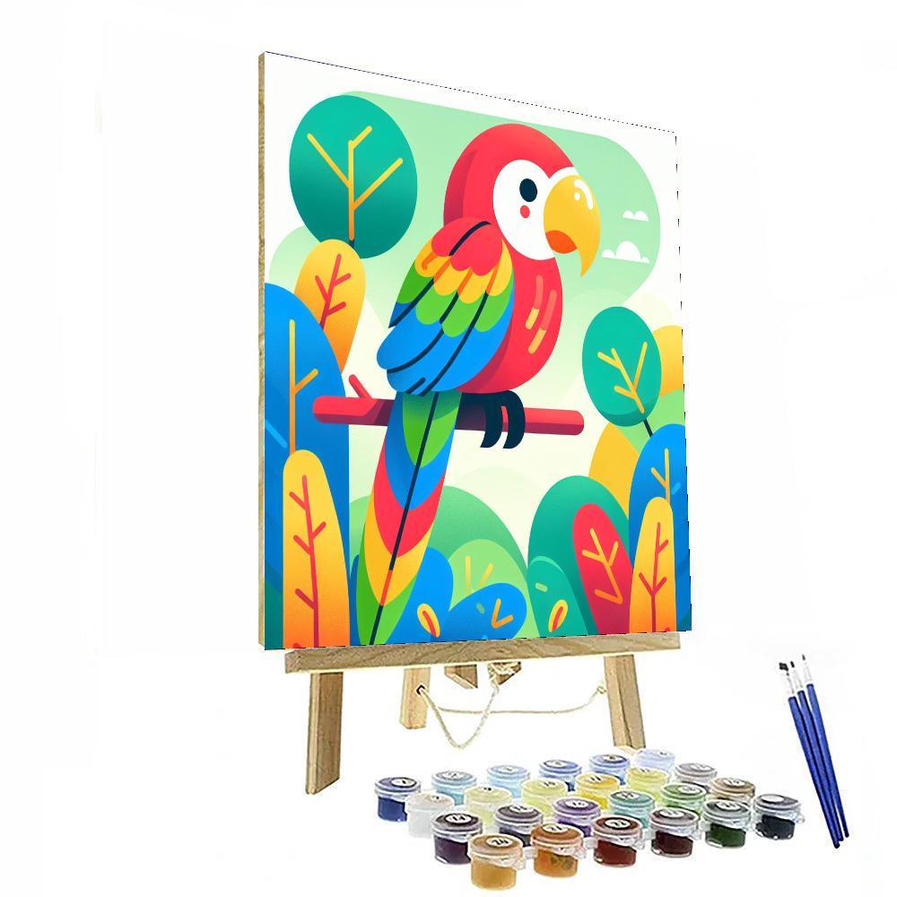 Rainbow Parrot Pal Paint By Numbers Art