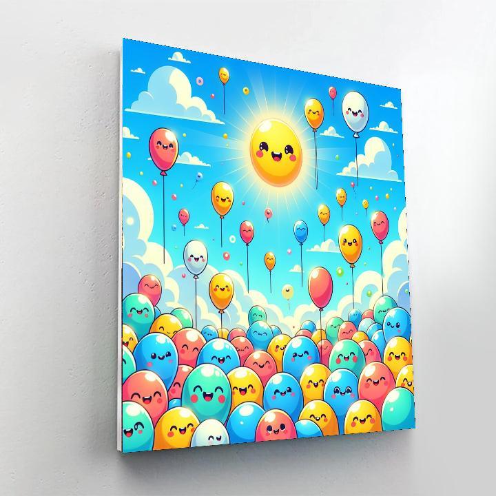 Bright Balloon Adventures Paint By Numbers Art