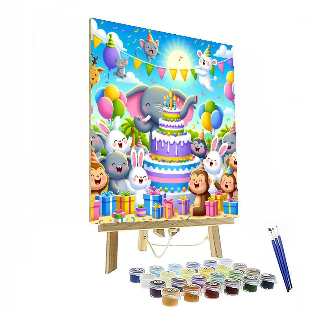 Cheerful Animal Birthday Party Paint By Numbers Kits