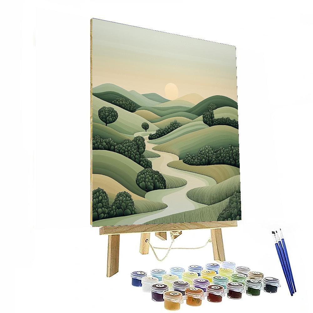 Nandalal Bose Inspired Ethereal Earthscapes  DIY Paint By Numbers