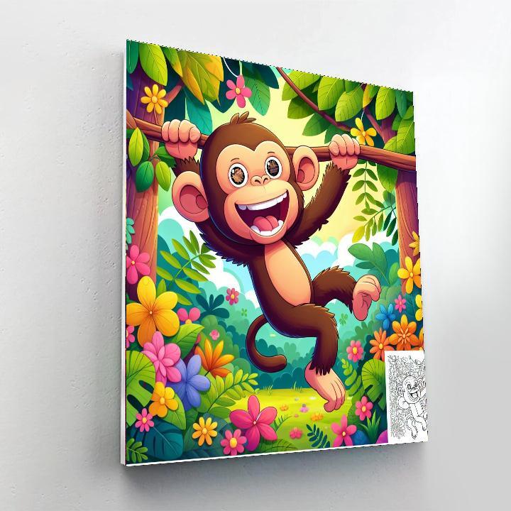 Silly Chimpanzee Paint By Numbers Art