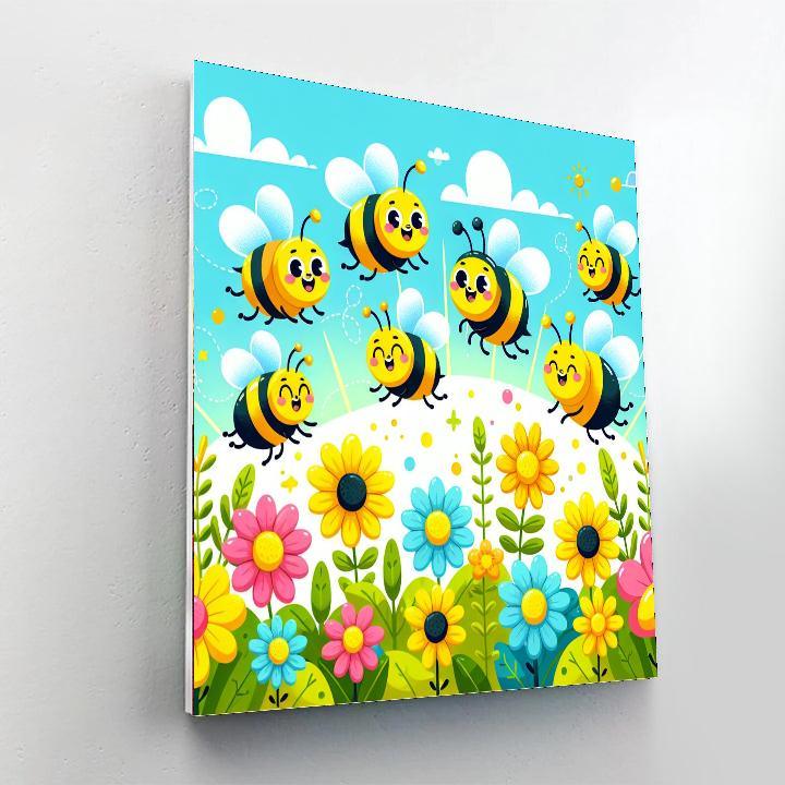 Busy Bees In The Garden Paint By Color