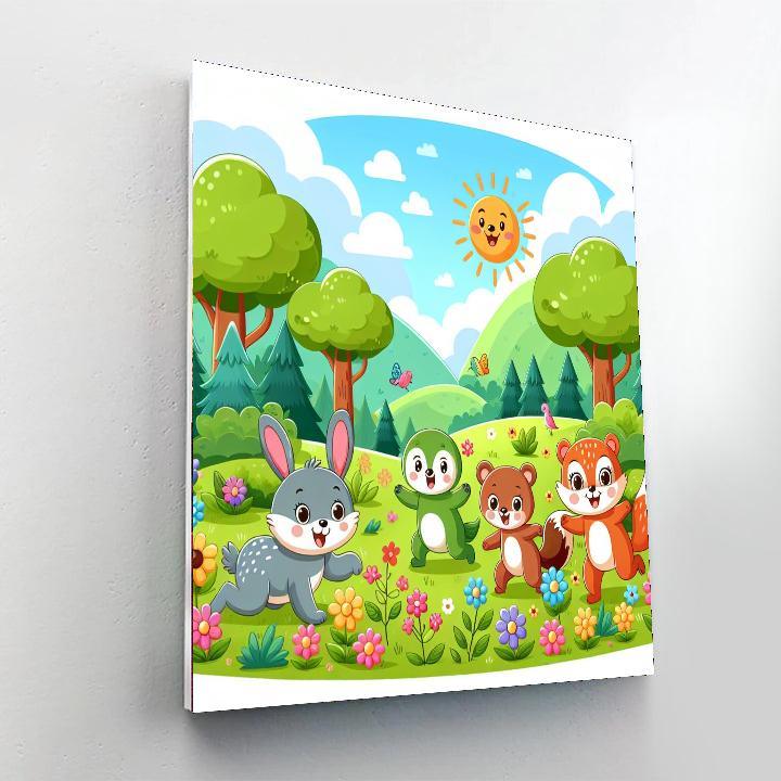 Colorful Creatures Of The Forest Painting Number Kit