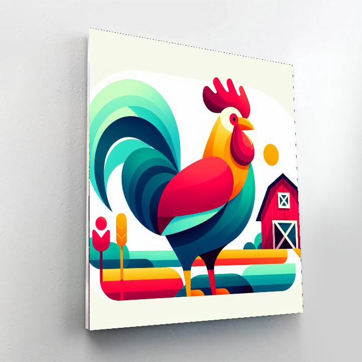 Rooster's Raucous Revelry Paint By Numbers