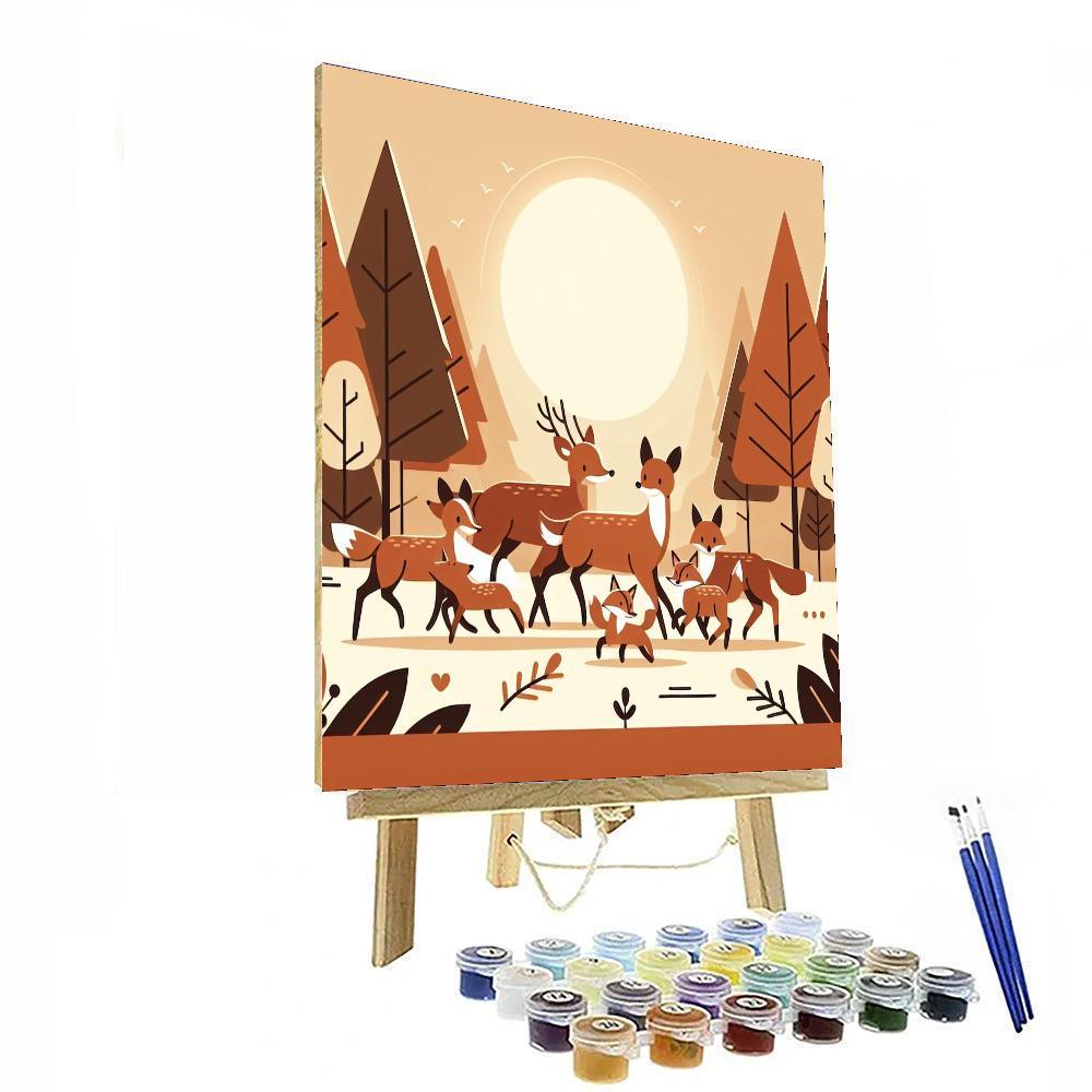 Merry Forest Frolic Painting Number Kit