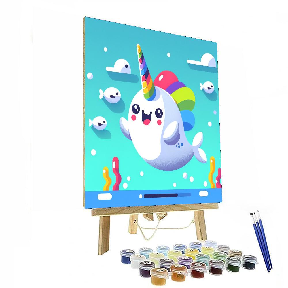 Rainbow Narwhal Adventure Painting By Numbers Kit