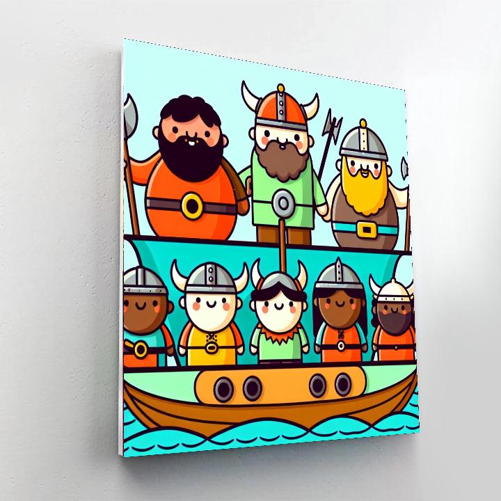 Historic Viking Voyage Number Painting