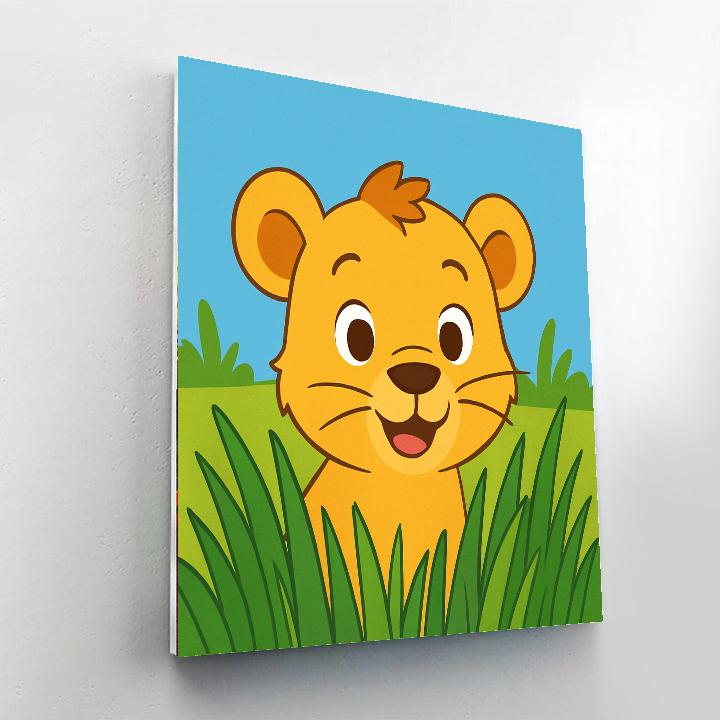 Curious Lion Cub Painting By Numbers Kit
