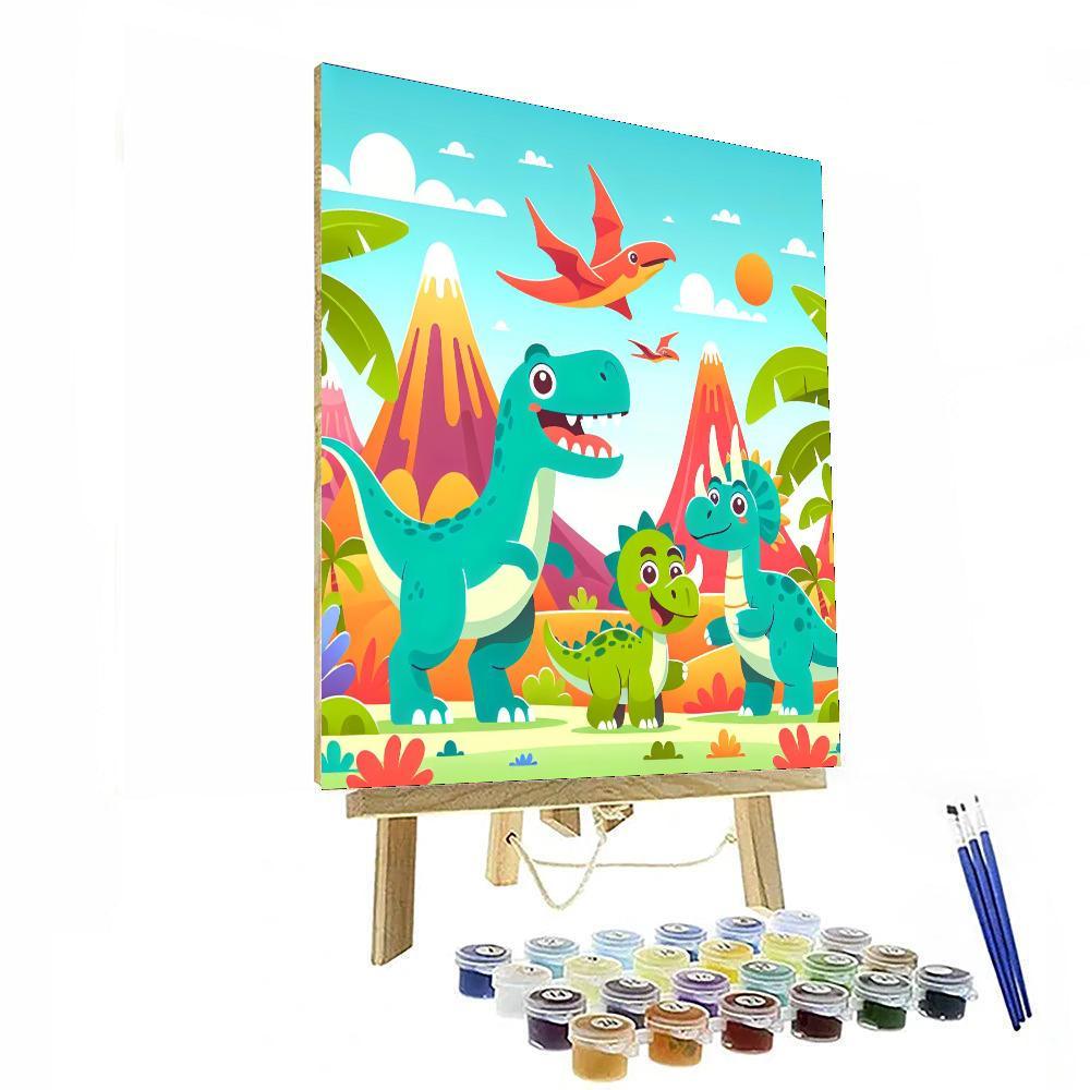 Jolly Dinosaur Safari DIY Paint By Numbers