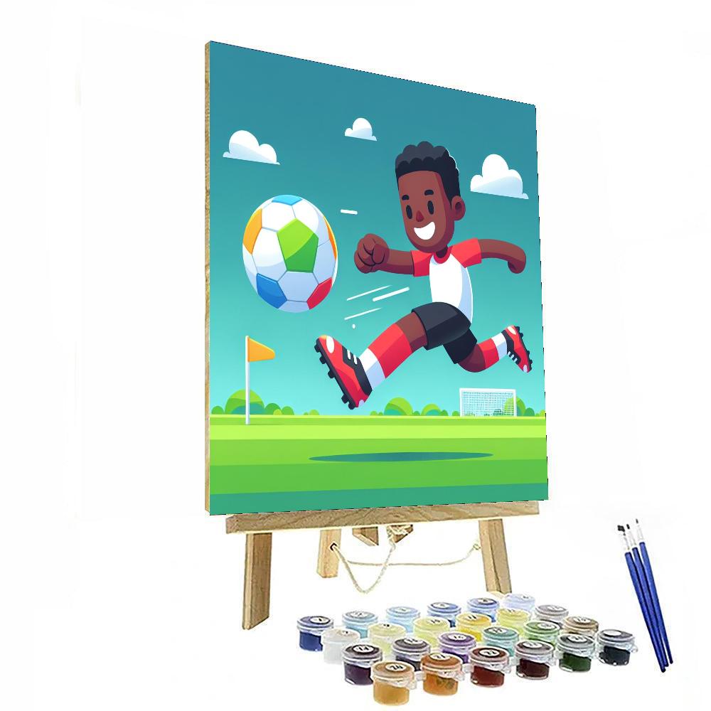 Energetic Footballer Paint By Number