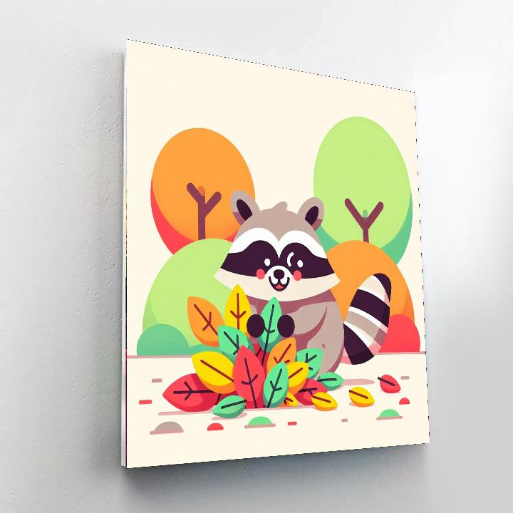 Wacky Raccoon Number Painting