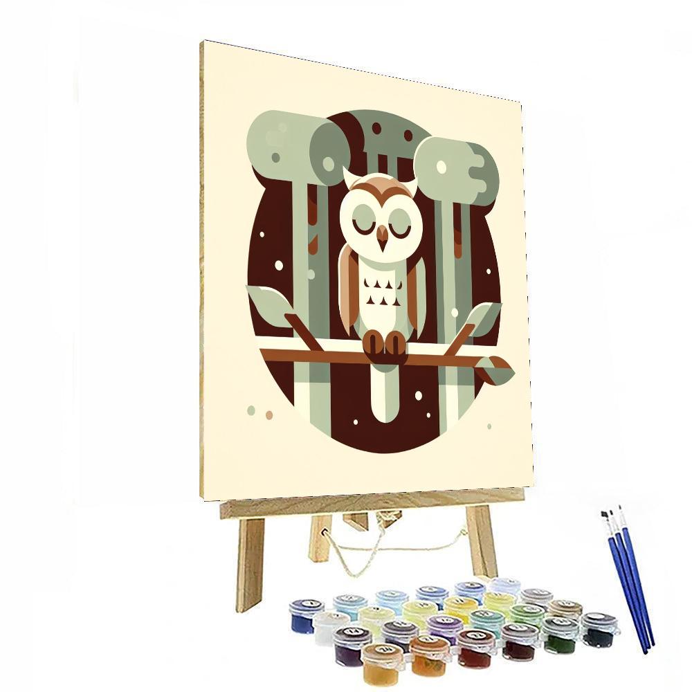 Wise Owl In The Forest Numbered Painting Kits