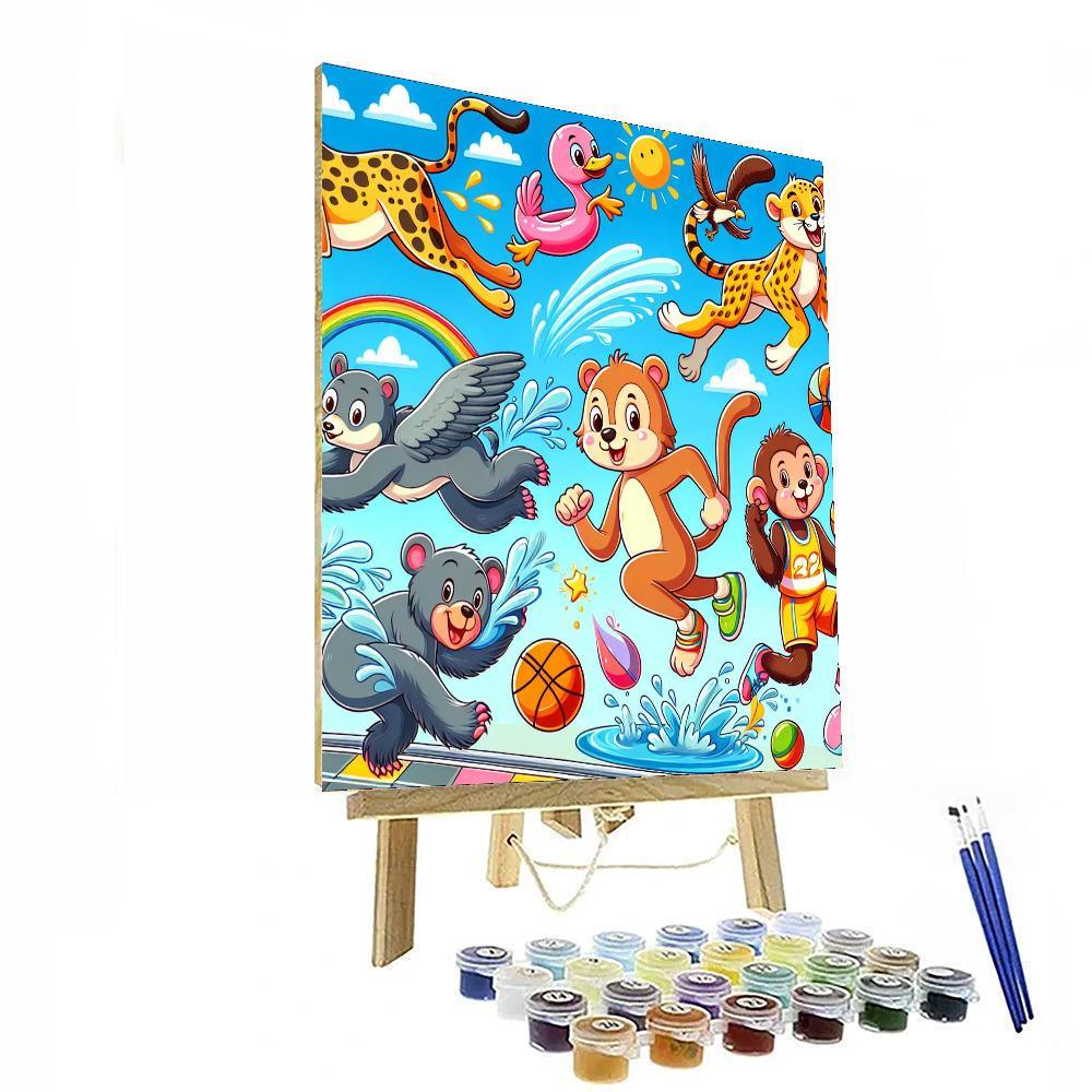 Animal Athletes Paint By Color