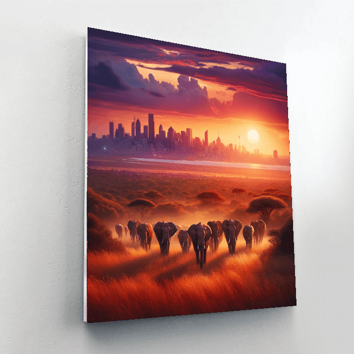 Vibrant African Savanna Numbered Painting Kits