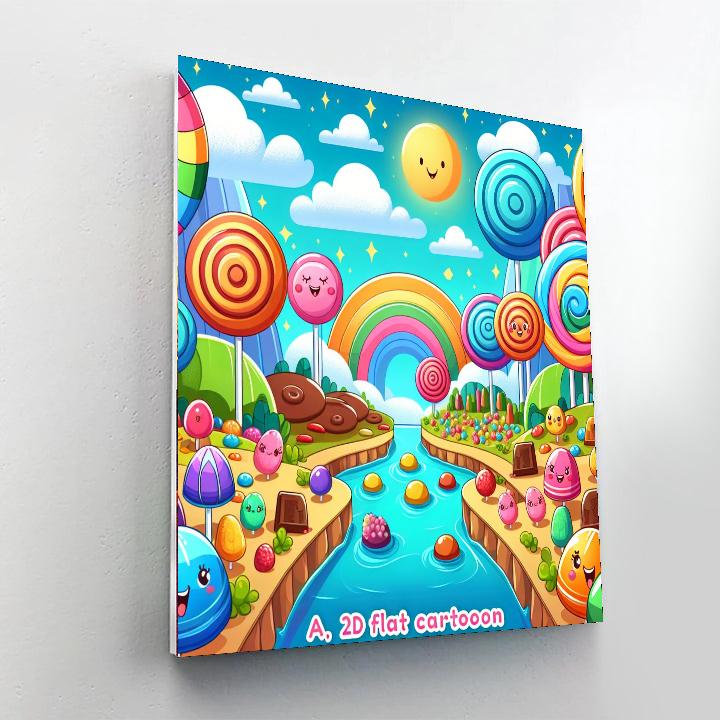 Funky Candy Land Paint By Numbers Art